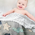 2021 newborns 100% organic cotton sheep muslin knitted printed blanket for baby blanket